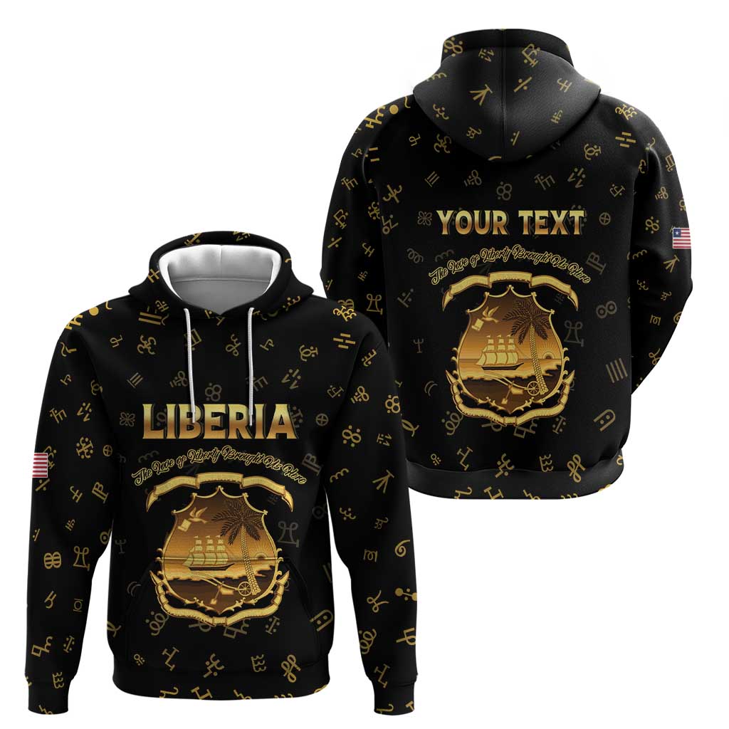 Personalized Liberia Vai Syllabary Heritage Hoodie National Emblem Golden Style - Wonder Print Shop
