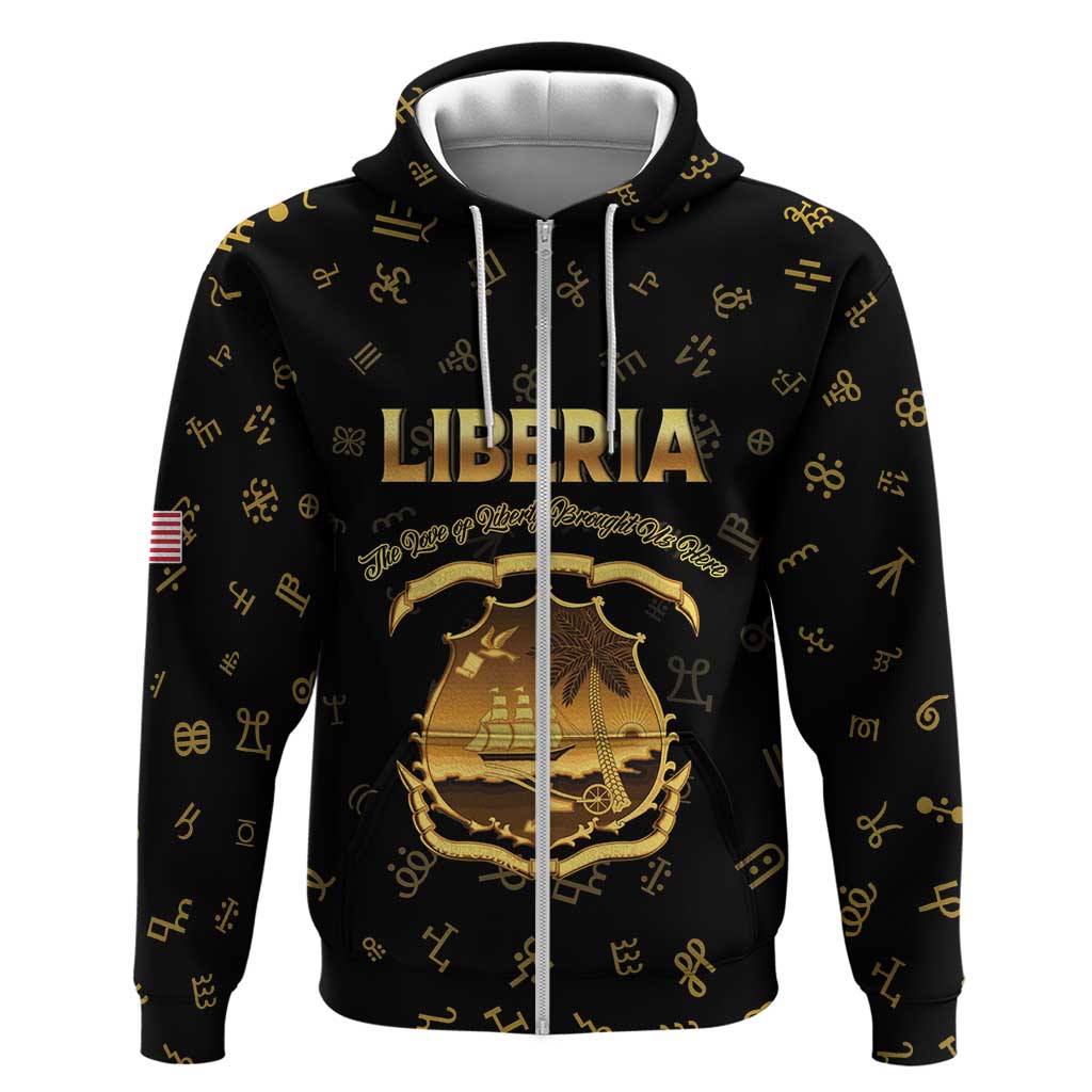 Personalized Liberia Vai Syllabary Heritage Hoodie National Emblem Golden Style - Wonder Print Shop