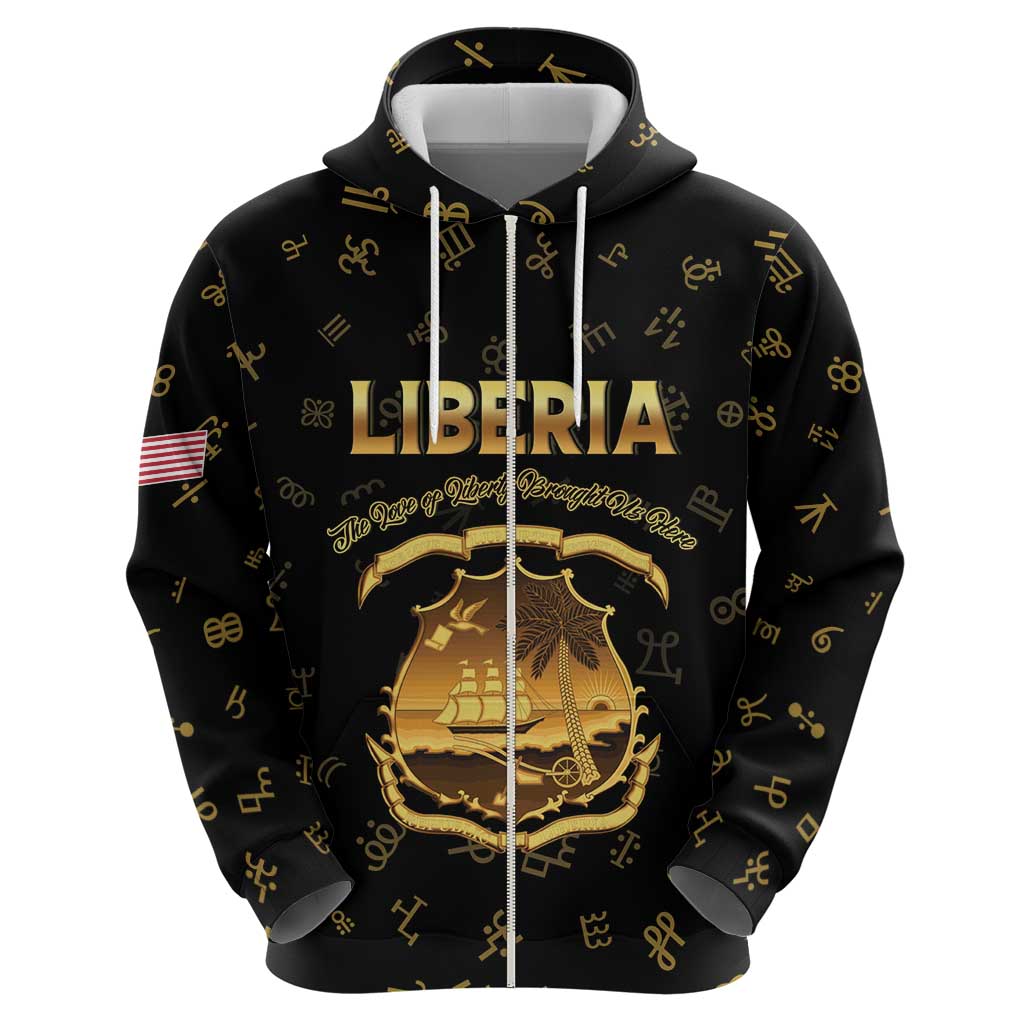 Personalized Liberia Vai Syllabary Heritage Hoodie National Emblem Golden Style - Wonder Print Shop