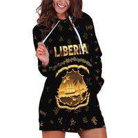 Personalized Liberia Vai Syllabary Heritage Hoodie Dress National Emblem Golden Style - Wonder Print Shop