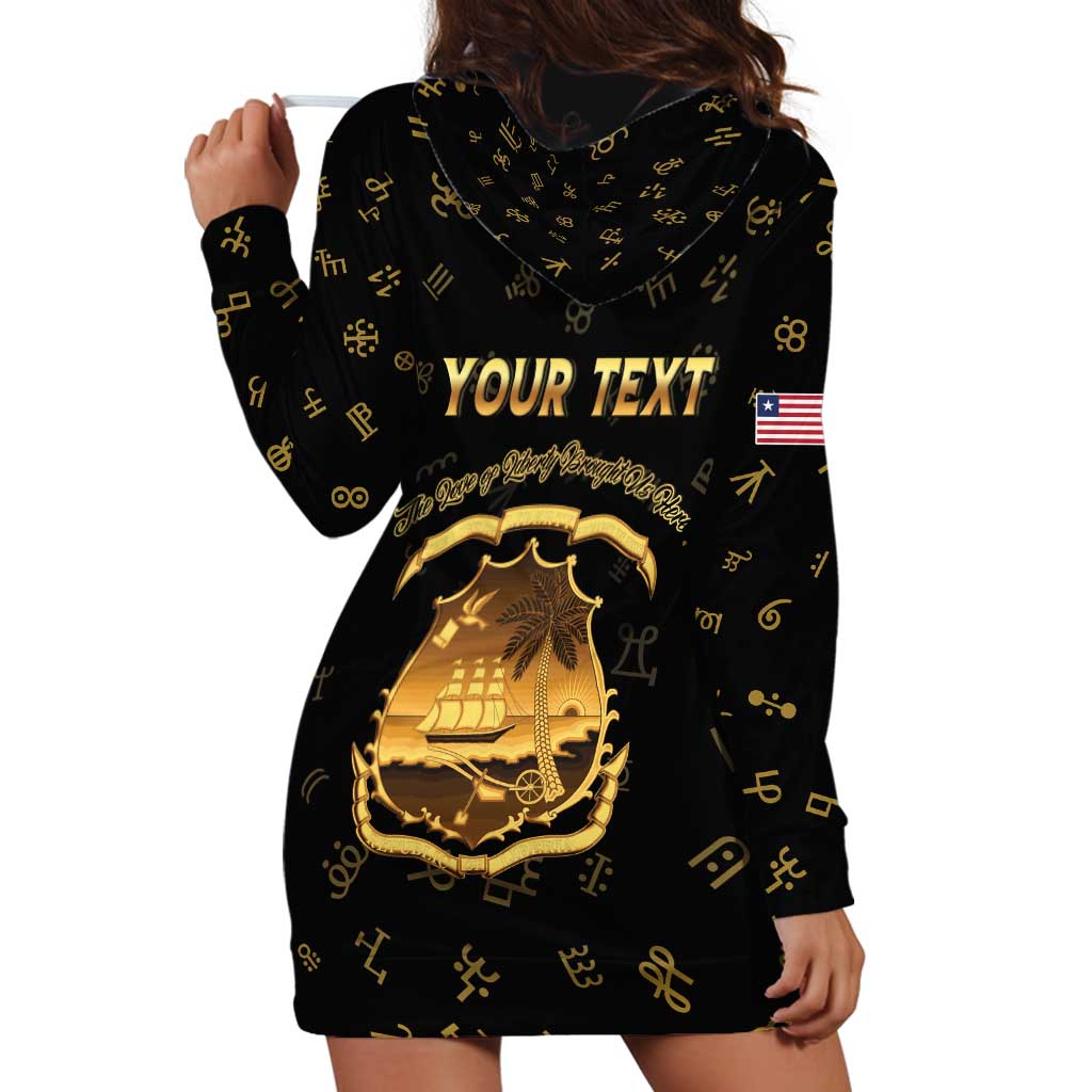 Personalized Liberia Vai Syllabary Heritage Hoodie Dress National Emblem Golden Style - Wonder Print Shop