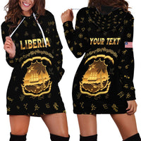 Personalized Liberia Vai Syllabary Heritage Hoodie Dress National Emblem Golden Style - Wonder Print Shop