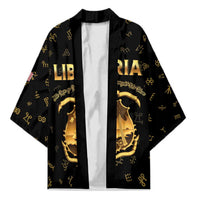 Personalized Liberia Vai Syllabary Heritage Kimono National Emblem Golden Style - Wonder Print Shop