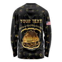 Personalized Liberia Vai Syllabary Heritage Long Sleeve Shirt National Emblem Golden Style - Wonder Print Shop