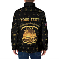 Personalized Liberia Vai Syllabary Heritage Padded Jacket National Emblem Golden Style - Wonder Print Shop