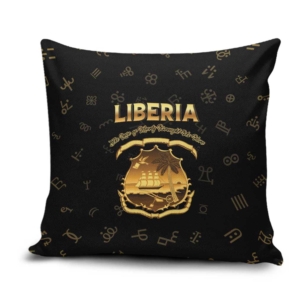 Liberia Vai Syllabary Heritage Pillow Cover National Emblem Golden Style - Wonder Print Shop