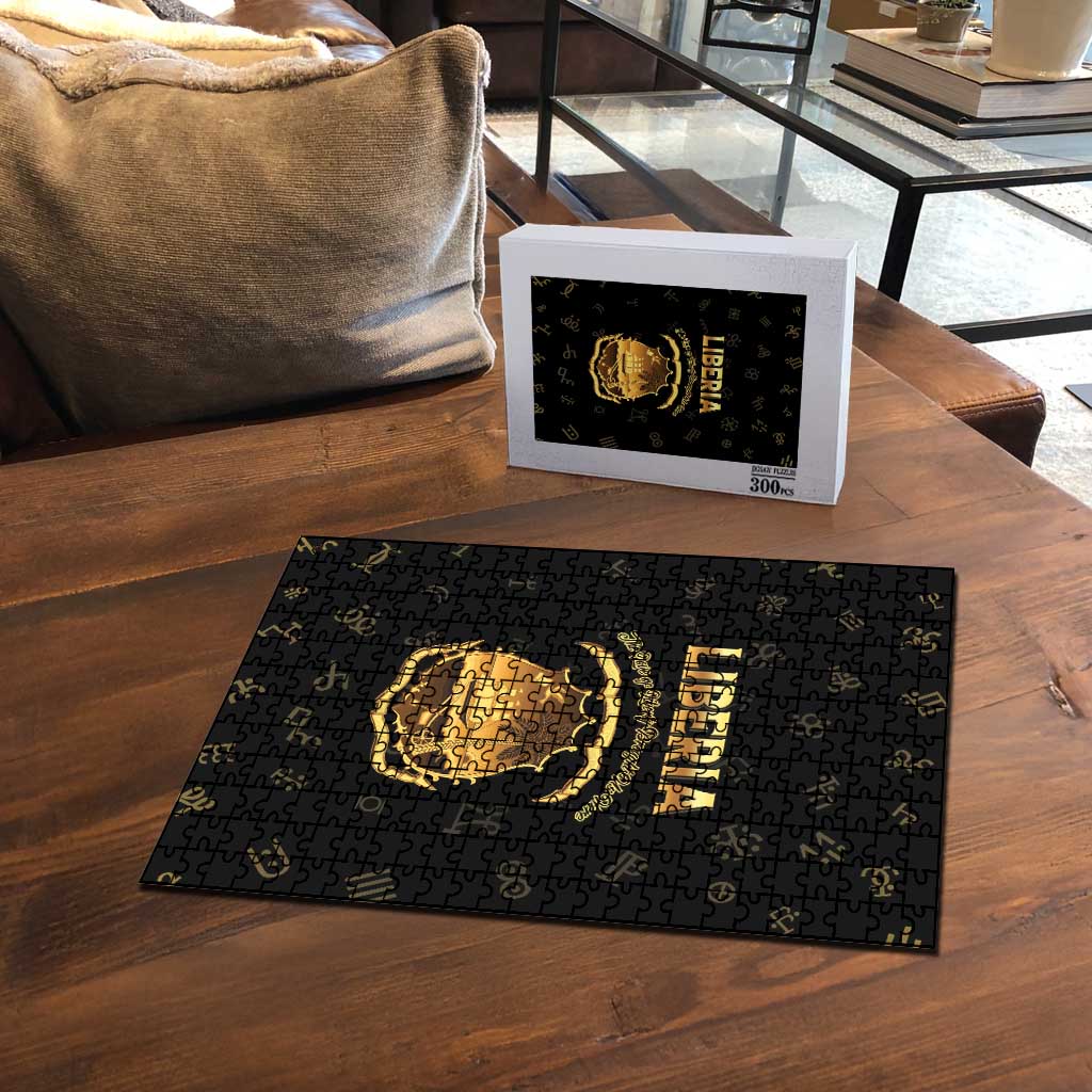 Liberia Vai Syllabary Heritage Puzzle National Emblem Golden Style - Wonder Print Shop