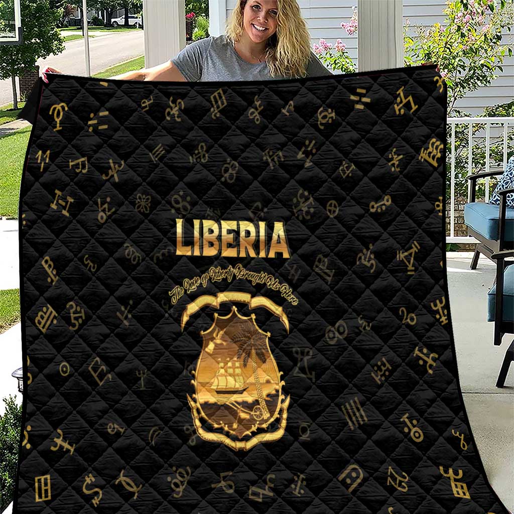 Liberia Vai Syllabary Heritage Quilt National Emblem Golden Style - Wonder Print Shop