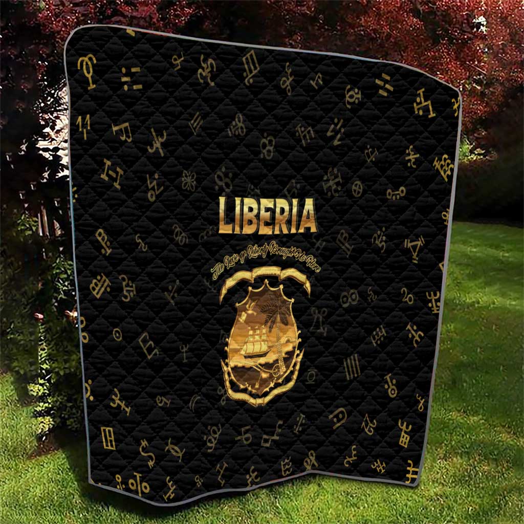 Liberia Vai Syllabary Heritage Quilt National Emblem Golden Style - Wonder Print Shop