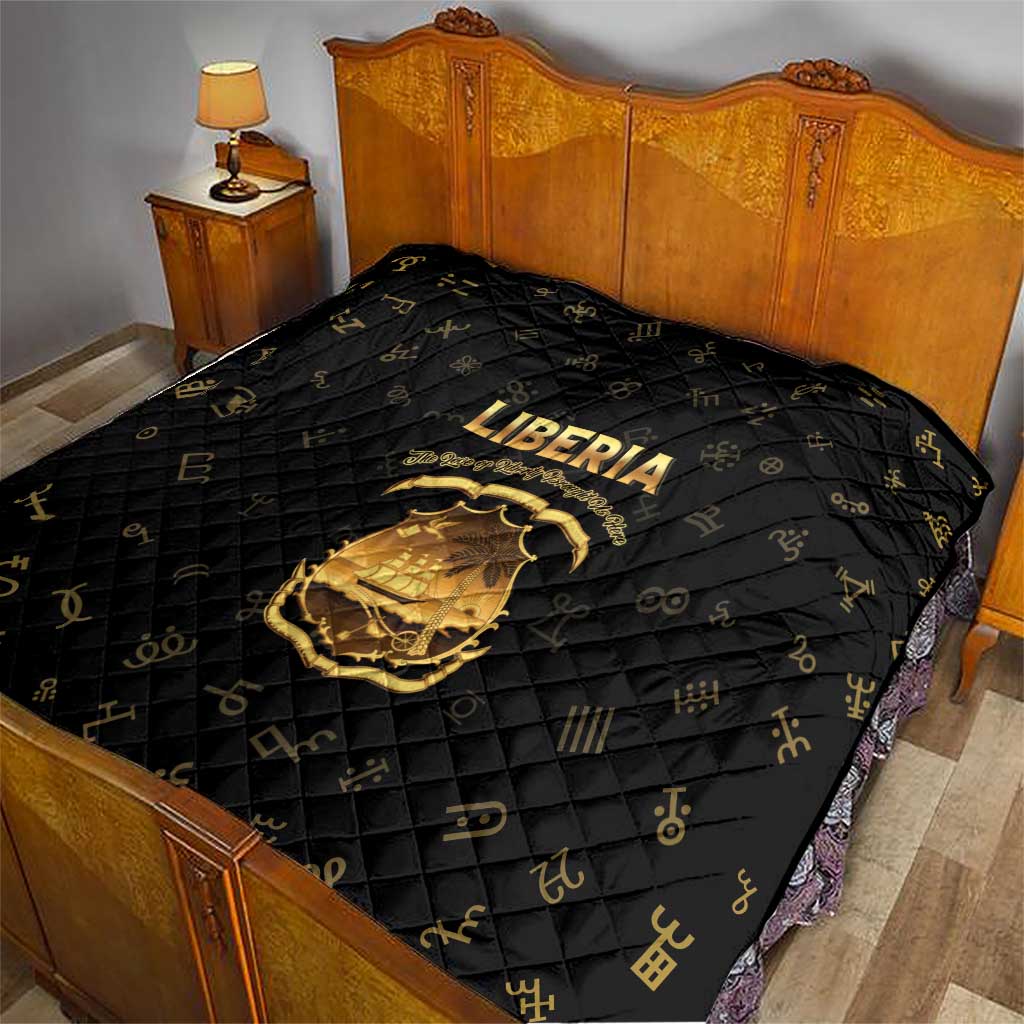 Liberia Vai Syllabary Heritage Quilt National Emblem Golden Style - Wonder Print Shop