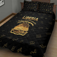 Liberia Vai Syllabary Heritage Quilt Bed Set National Emblem Golden Style - Wonder Print Shop