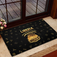 Liberia Vai Syllabary Heritage Rubber Doormat National Emblem Golden Style - Wonder Print Shop