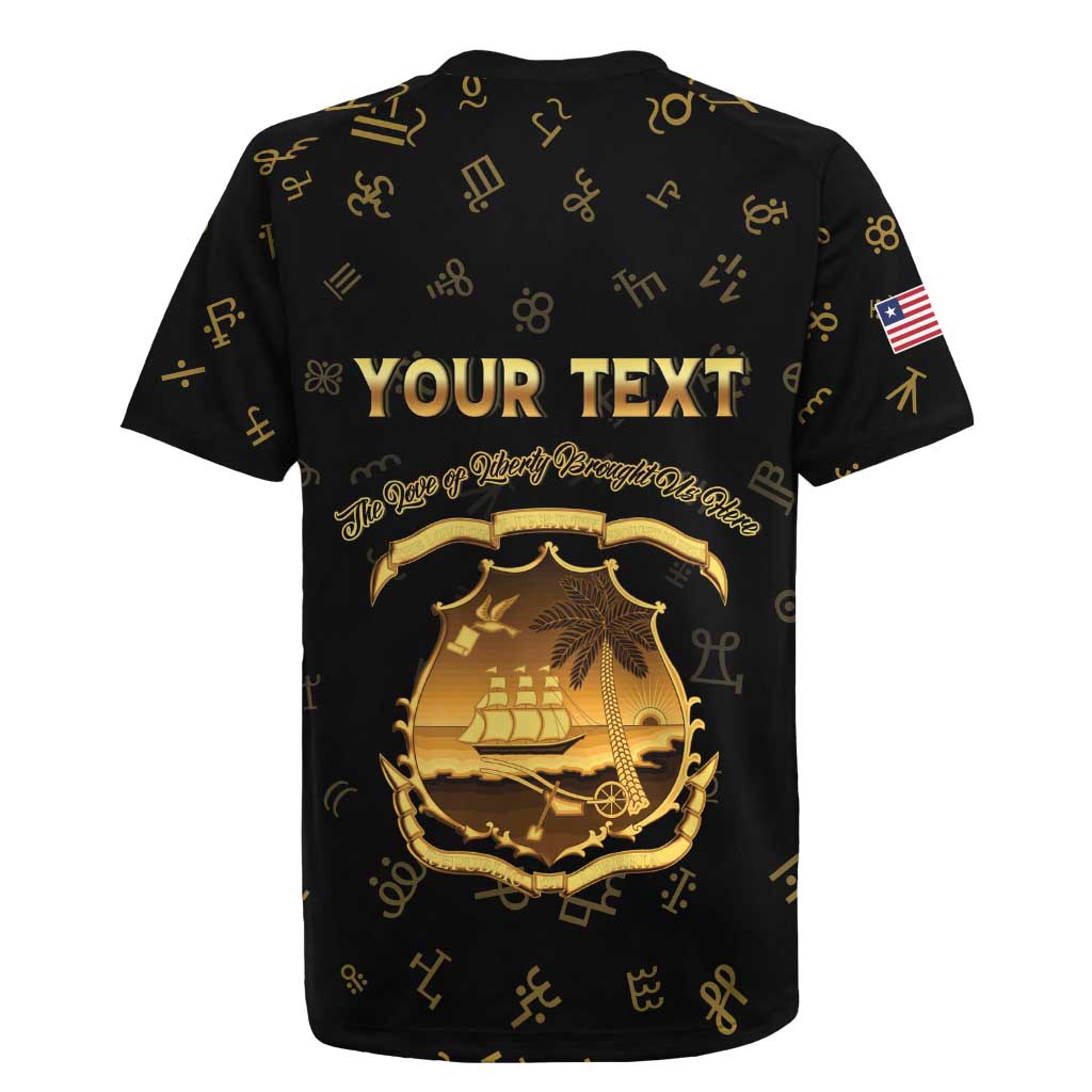 Personalized Liberia Vai Syllabary Heritage Rugby Jersey National Emblem Golden Style - Wonder Print Shop