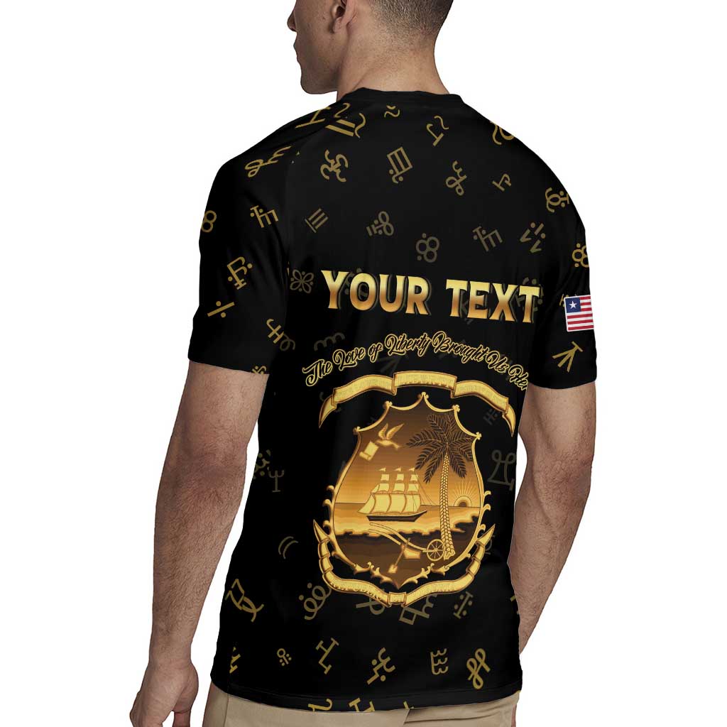 Personalized Liberia Vai Syllabary Heritage Rugby Jersey National Emblem Golden Style - Wonder Print Shop