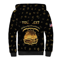 Personalized Liberia Vai Syllabary Heritage Sherpa Hoodie National Emblem Golden Style - Wonder Print Shop