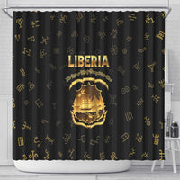 Liberia Vai Syllabary Heritage Shower Curtain National Emblem Golden Style - Wonder Print Shop