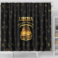Liberia Vai Syllabary Heritage Shower Curtain National Emblem Golden Style - Wonder Print Shop