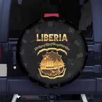 Liberia Vai Syllabary Heritage Spare Tire Cover National Emblem Golden Style - Wonder Print Shop