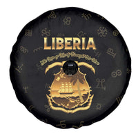 Liberia Vai Syllabary Heritage Spare Tire Cover National Emblem Golden Style - Wonder Print Shop