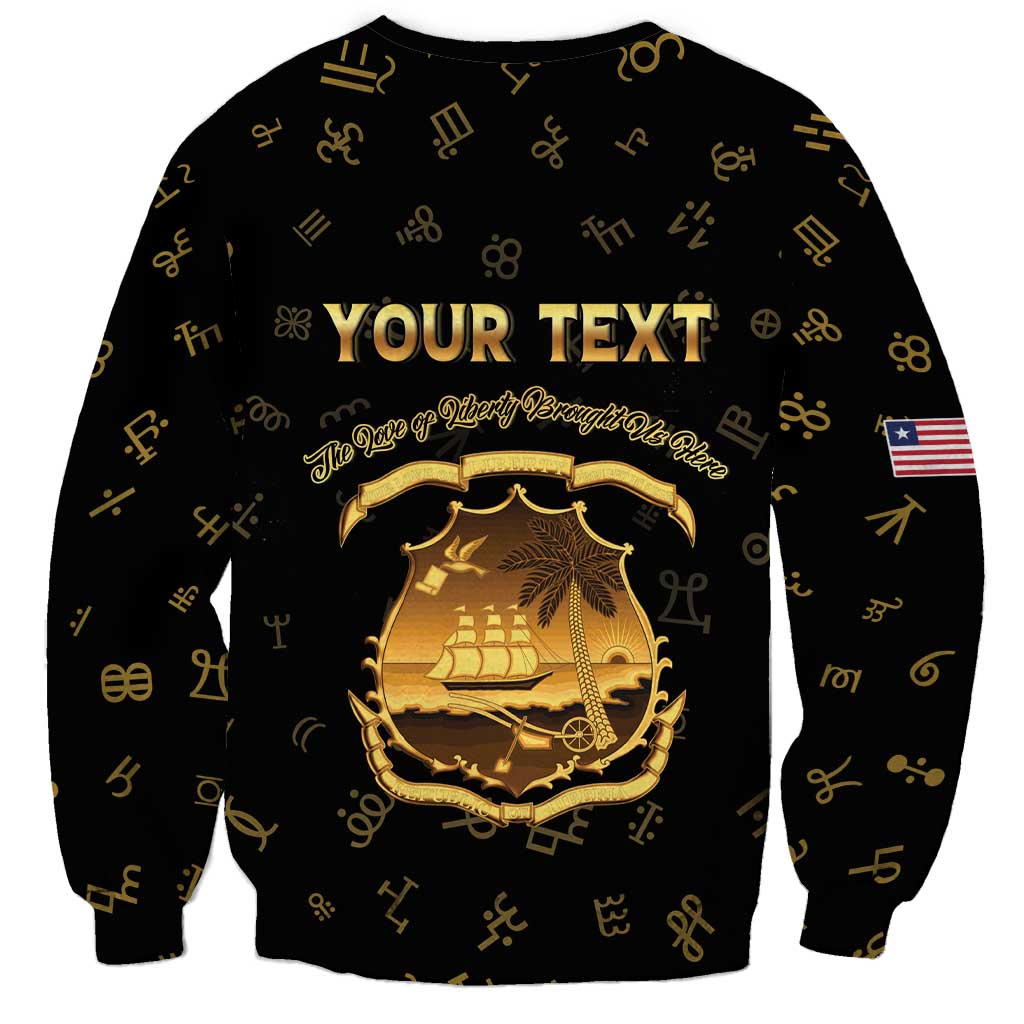 Personalized Liberia Vai Syllabary Heritage Sweatshirt National Emblem Golden Style - Wonder Print Shop