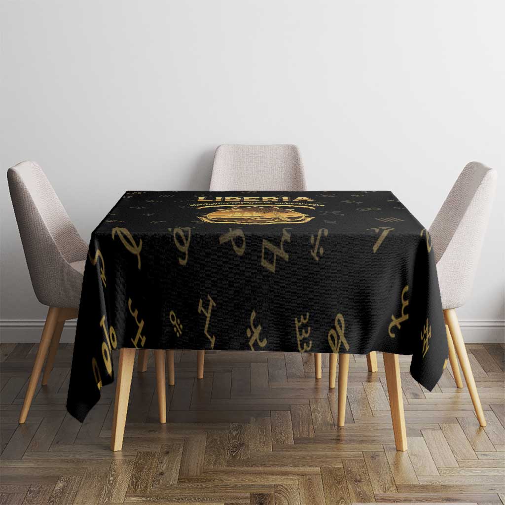 Liberia Vai Syllabary Heritage Tablecloth National Emblem Golden Style - Wonder Print Shop