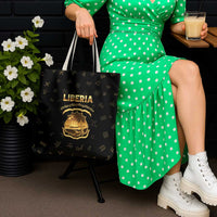 Liberia Vai Syllabary Heritage Tote Bag National Emblem Golden Style - Wonder Print Shop