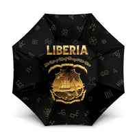 Liberia Vai Syllabary Heritage Umbrella National Emblem Golden Style - Wonder Print Shop