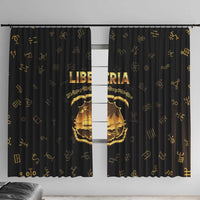 Liberia Vai Syllabary Heritage Window Curtain National Emblem Golden Style - Wonder Print Shop