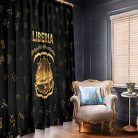 Liberia Vai Syllabary Heritage Window Curtain National Emblem Golden Style - Wonder Print Shop