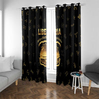 Liberia Vai Syllabary Heritage Window Curtain National Emblem Golden Style - Wonder Print Shop