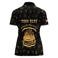 Personalized Liberia Vai Syllabary Heritage Women Polo Shirt National Emblem Golden Style - Wonder Print Shop