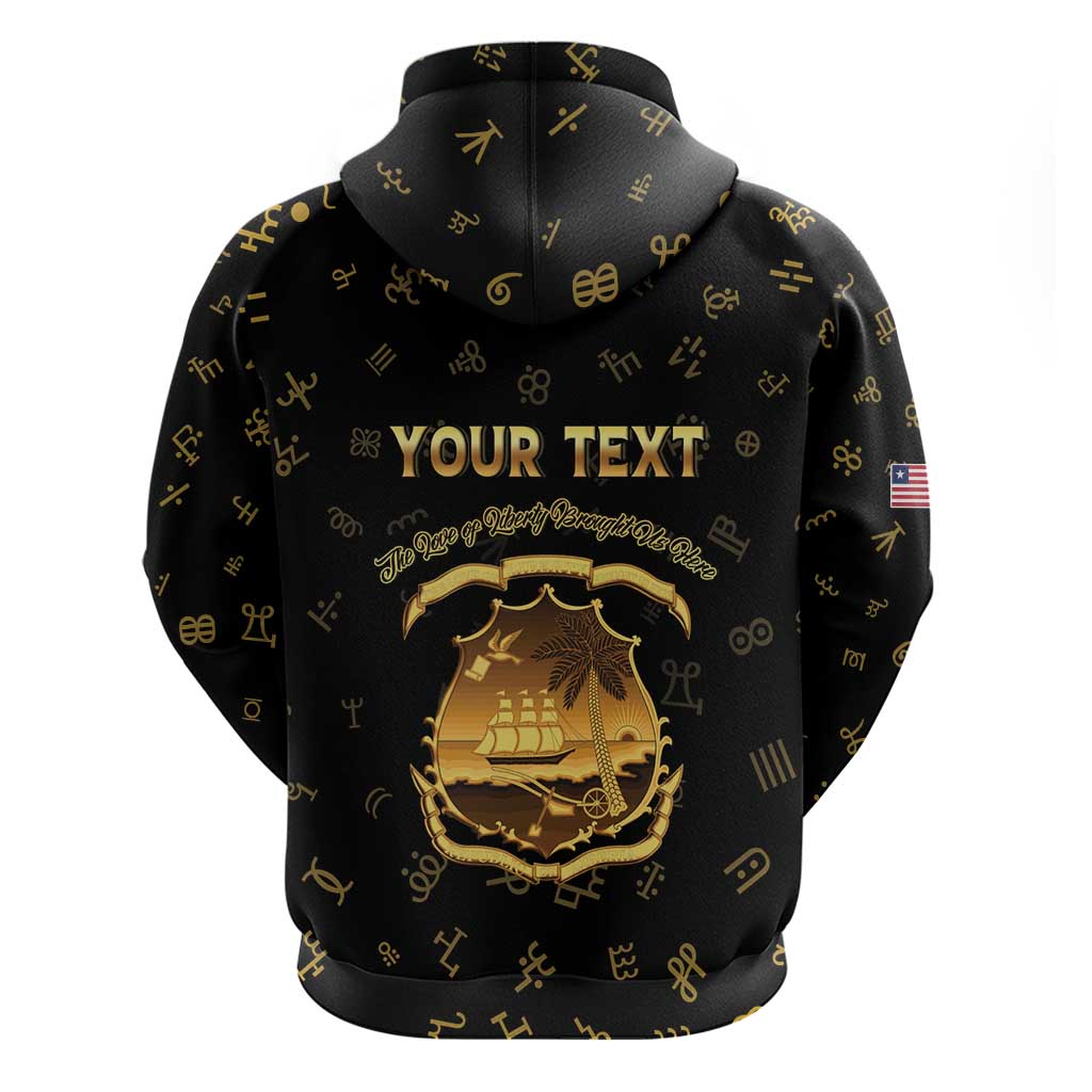 Personalized Liberia Vai Syllabary Heritage Zip Hoodie National Emblem Golden Style - Wonder Print Shop