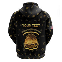 Personalized Liberia Vai Syllabary Heritage Zip Hoodie National Emblem Golden Style - Wonder Print Shop