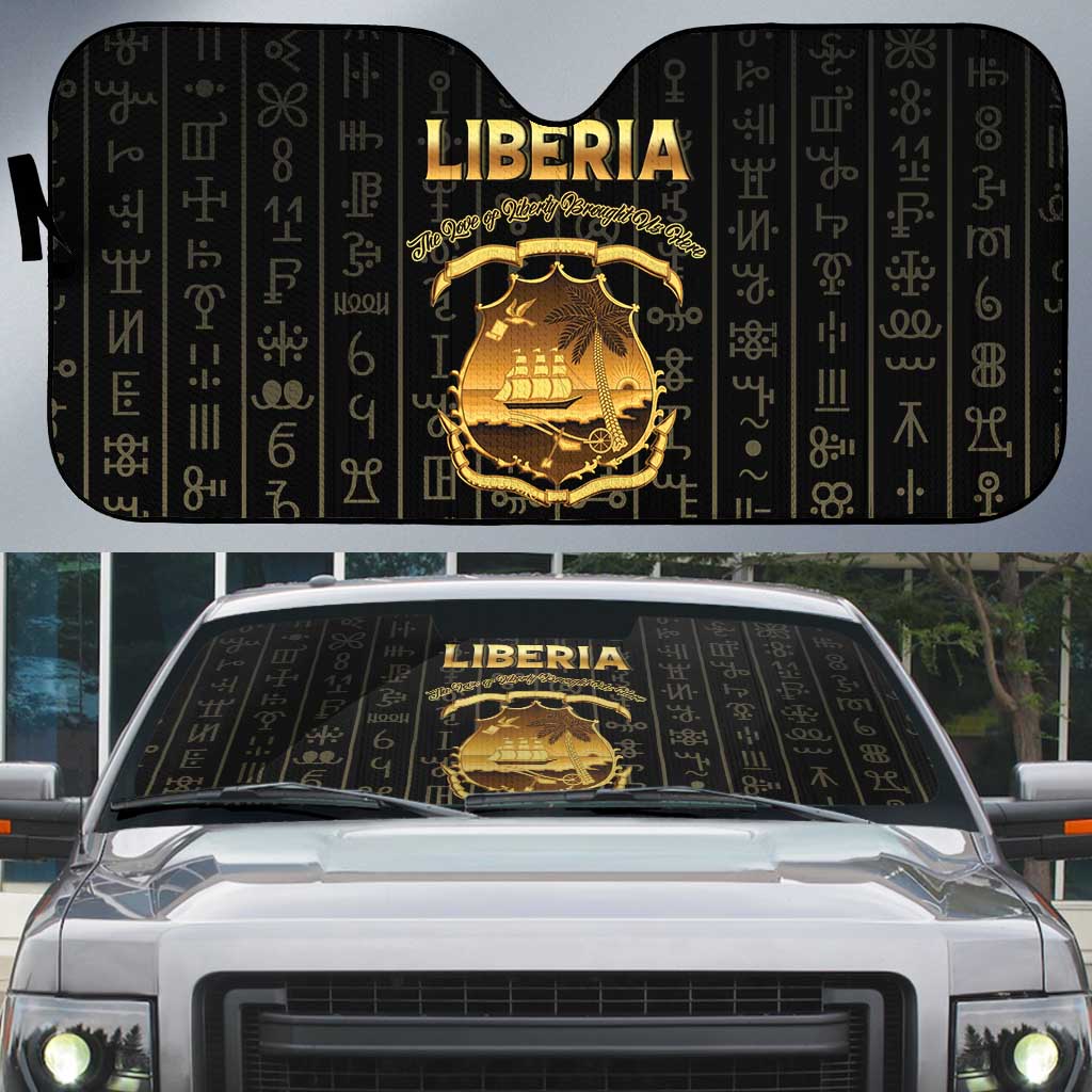 Liberia Vai Syllabary Vertical Pattern Auto Sun Shade - Wonder Print Shop