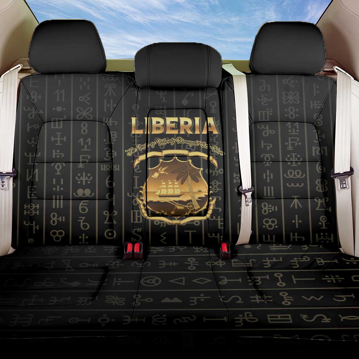 Liberia Vai Syllabary Vertical Pattern Back Car Seat Cover - Wonder Print Shop