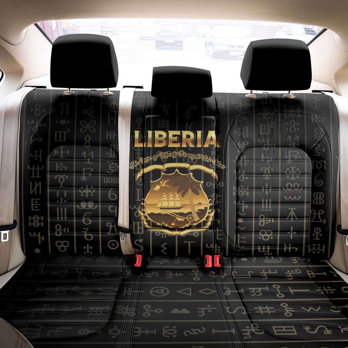 Liberia Vai Syllabary Vertical Pattern Back Car Seat Cover - Wonder Print Shop