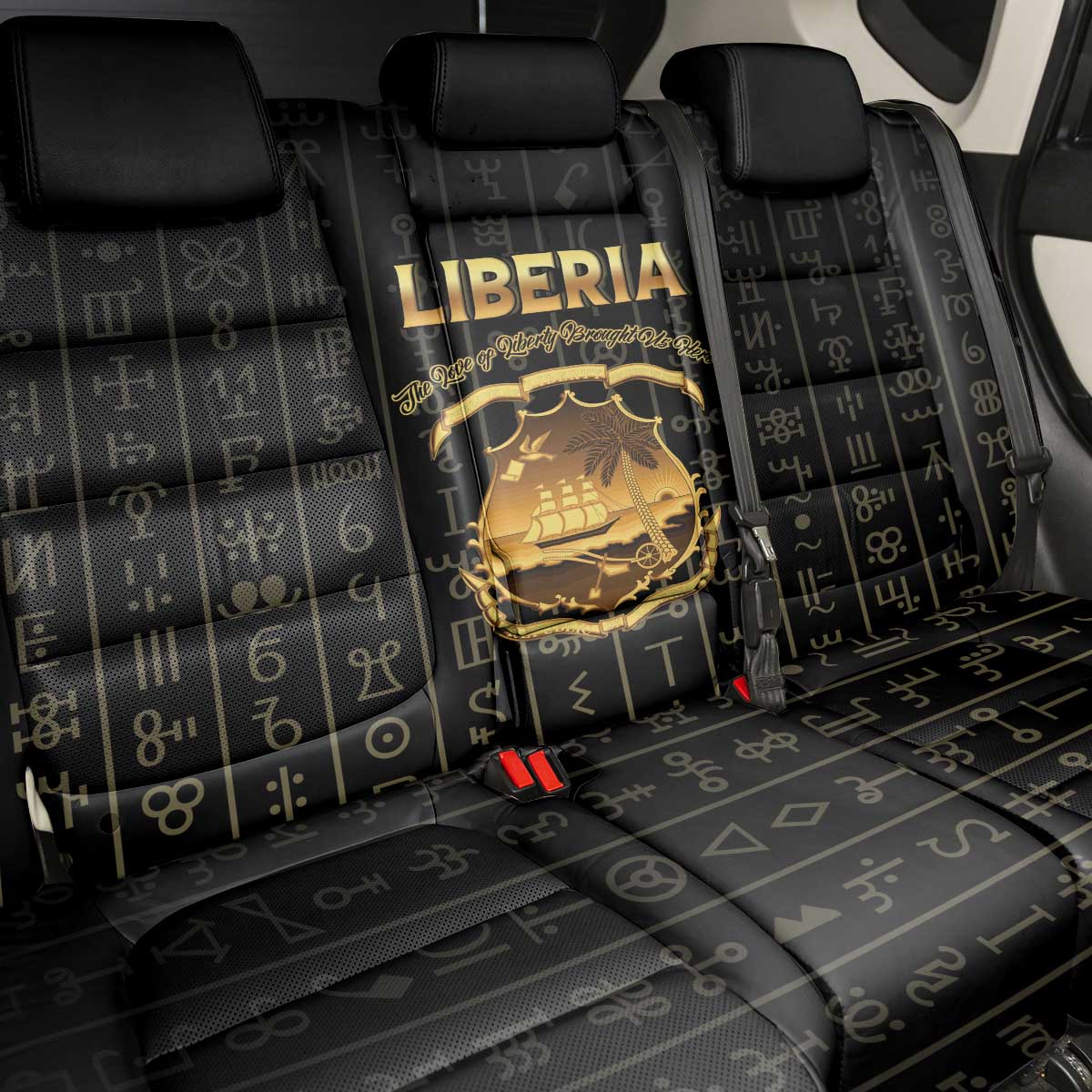 Liberia Vai Syllabary Vertical Pattern Back Car Seat Cover - Wonder Print Shop