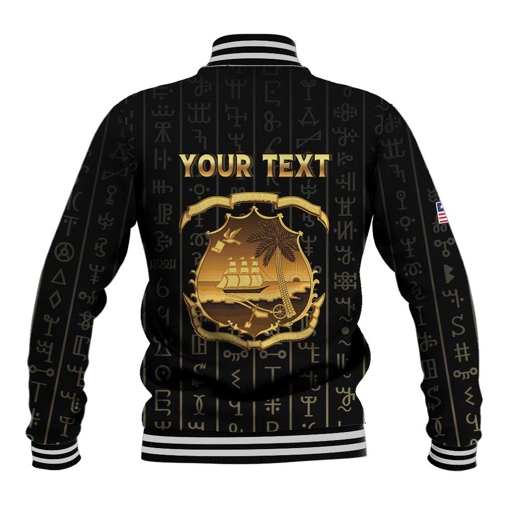 Personalized Liberia Vai Syllabary Vertical Pattern Baseball Jacket - Wonder Print Shop