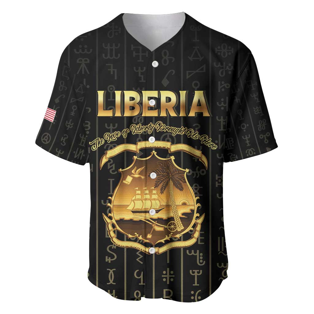 Personalized Liberia Vai Syllabary Vertical Pattern Baseball Jersey - Wonder Print Shop