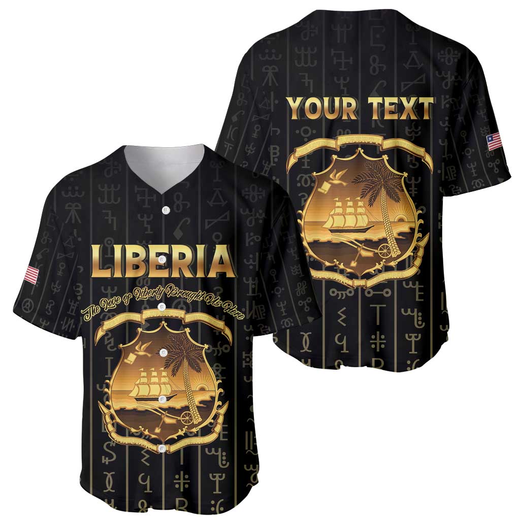 Personalized Liberia Vai Syllabary Vertical Pattern Baseball Jersey - Wonder Print Shop