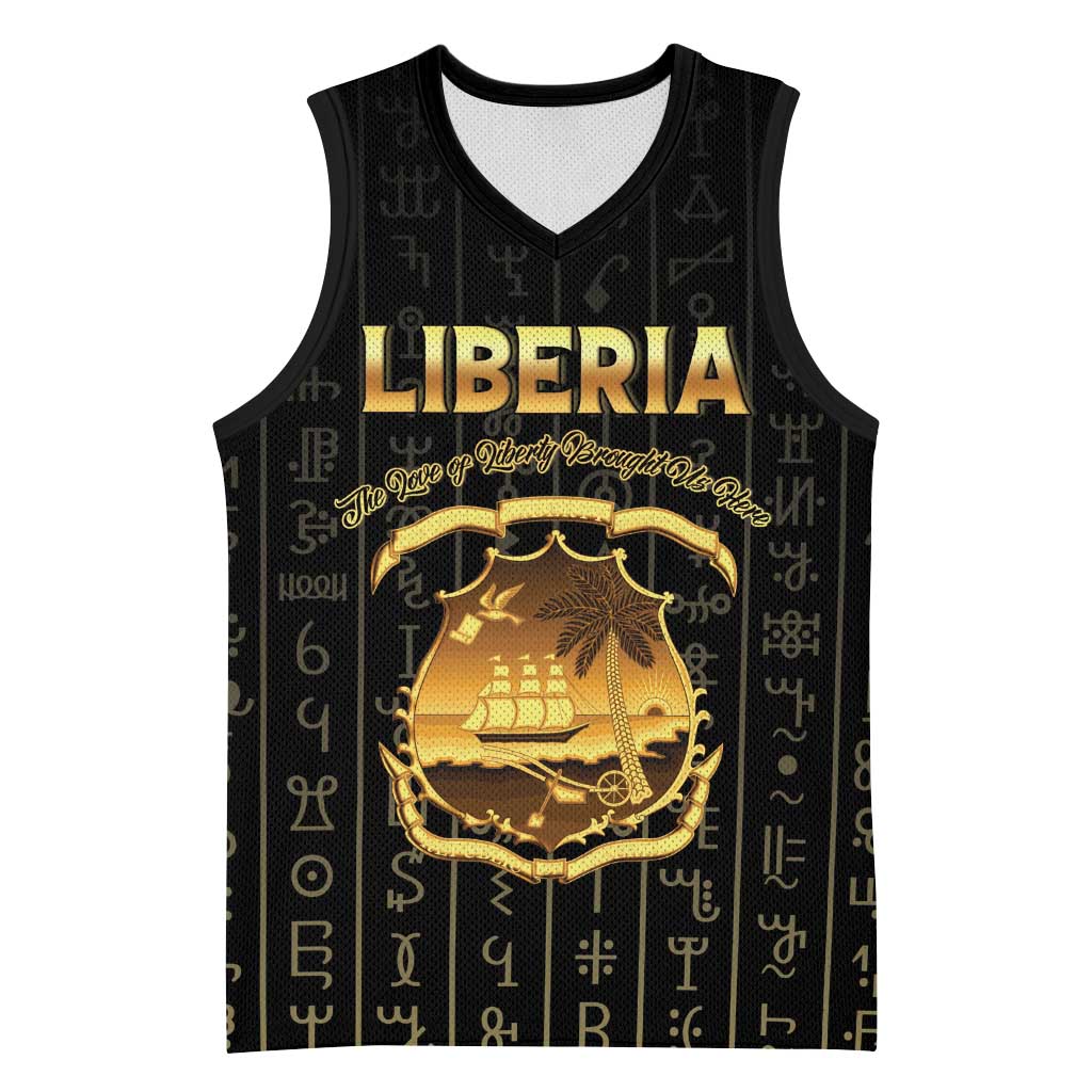 Personalized Liberia Vai Syllabary Vertical Pattern Basketball Jersey - Wonder Print Shop