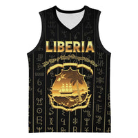 Personalized Liberia Vai Syllabary Vertical Pattern Basketball Jersey - Wonder Print Shop