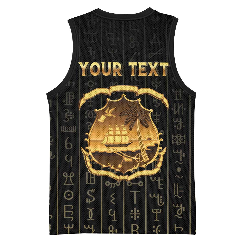 Personalized Liberia Vai Syllabary Vertical Pattern Basketball Jersey - Wonder Print Shop