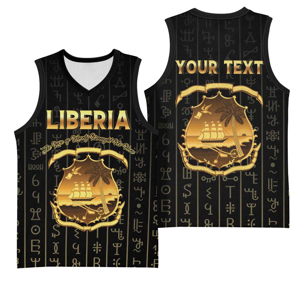 Personalized Liberia Vai Syllabary Vertical Pattern Basketball Jersey - Wonder Print Shop