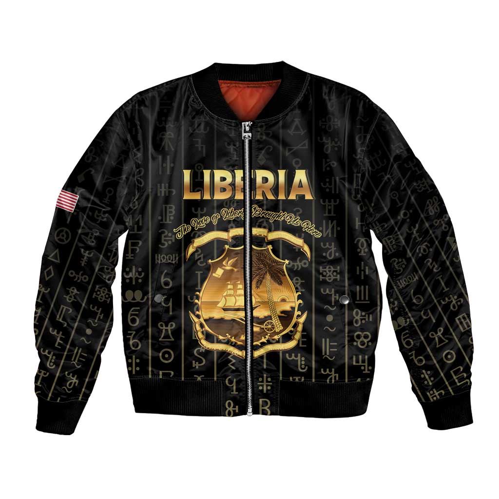 Personalized Liberia Vai Syllabary Vertical Pattern Bomber Jacket - Wonder Print Shop