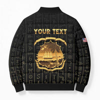 Personalized Liberia Vai Syllabary Vertical Pattern Bomber Puffer Jacket - Wonder Print Shop
