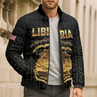 Personalized Liberia Vai Syllabary Vertical Pattern Bomber Puffer Jacket - Wonder Print Shop