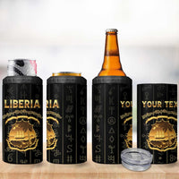 Personalized Liberia Vai Syllabary Vertical Pattern 4 in 1 Can Cooler Tumbler - Wonder Print Shop