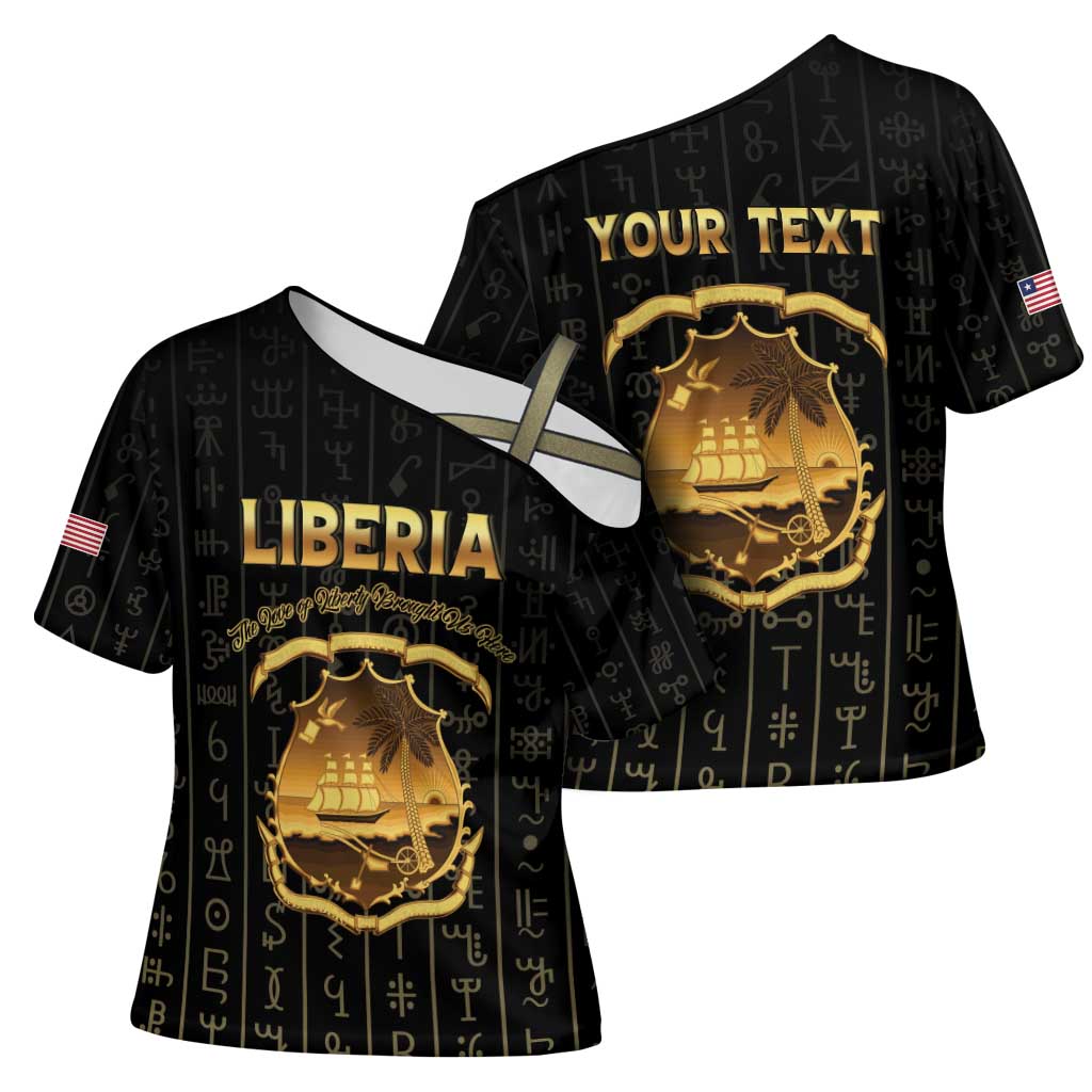 Personalized Liberia Vai Syllabary Vertical Pattern Cross Shoulder Shirt - Wonder Print Shop