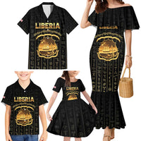 Personalized Liberia Vai Syllabary Vertical Pattern Family Matching Mermaid Dress and Hawaiian Shirt - Wonder Print Shop